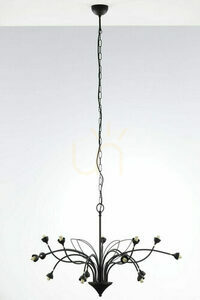 Ljuskrona GLORIOSA JUPITER 2057 svart med vitt glas 15xG9 102 cm small 12