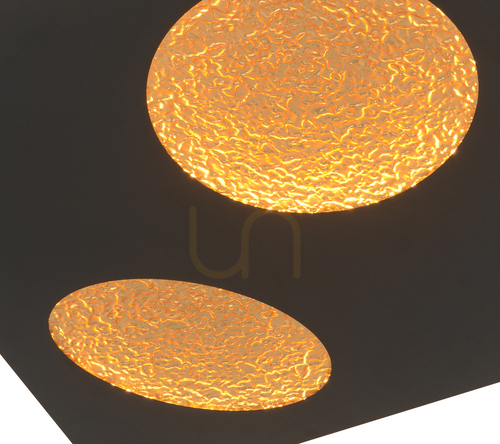Kontrollera Aviano TOULON 4044-304 LED-vägglampa, 60 × 60 cm, matt svart och guld