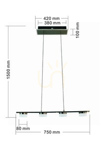 Aviano CASSIS pendellampa med 4 ljuspunkter, svart krom LED 7066-502 small 4