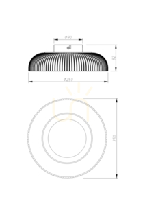 Plafond SOLVIA C230757601 Svart 1xLED small 1