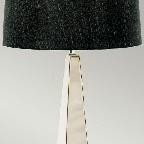 Kontrollera Ascent bordslampa - 1 ljuskälla - polerad nickel, svart skärm Elstead