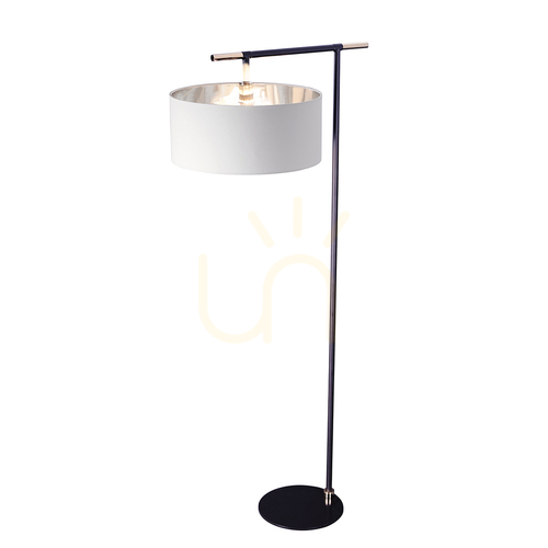 Kontrollera Balance golvlampa - 1 ljuskälla - Svart / Polerad Nickel Elstead