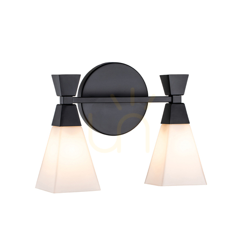 Kontrollera Bowtie vägglampa Elstead matt svart 2xG9 IP44 badrum