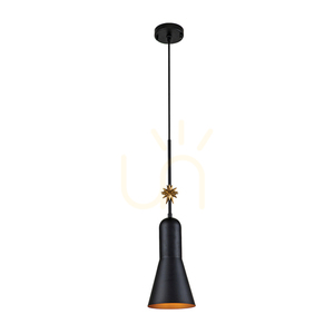 Etoile medium taklampa - 1 ljuskälla - Matt svart / Guldblad Elstead small 0