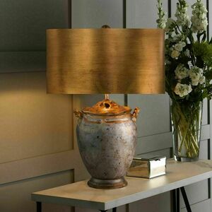 Elstead Flambeau Jackson bordslampa, antiksilver och guld, 1×E27 small 4