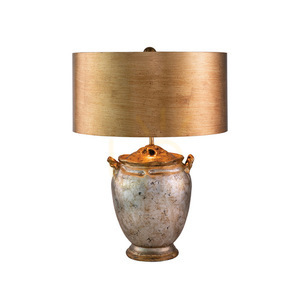 Elstead Flambeau Jackson bordslampa, antiksilver och guld, 1×E27 small 0