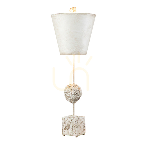 Kontrollera Petra bordslampa - 1 ljuskälla - benvit Elstead