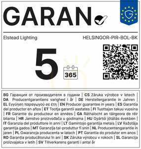 Helsingor PIR-sensor trädgårdsstolpe - 1 ljuskälla - Svart Elstead small 5