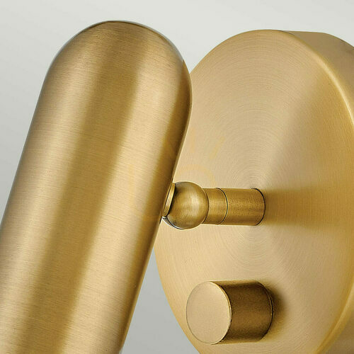 Kontrollera Hinkley Dax LED-vägglampa med strömbrytare - mässing Heritage Brass Elstead