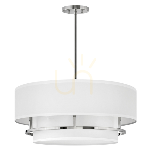 Kontrollera Graham pendellampa / taklampa med stag - 4 ljuskällor E14 - polerad nickel Elstead