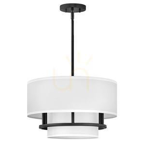 Graham pendellampa / taklampa med stag - 3 ljuskällor E14 - svart Elstead small 1