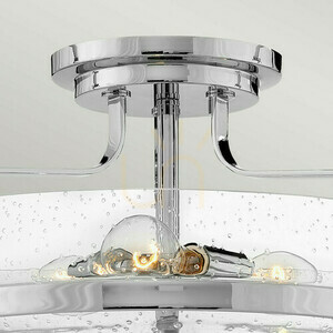 Elstead Harper halvplafond 3×E27, polerad krom, klart bubbelglas, 46 cm small 2