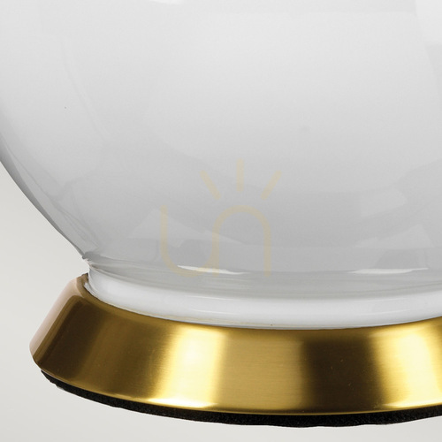Kontrollera Isla bordslampa med grön skärm - 1 ljuskälla - Vit / åldrad mässing Elstead