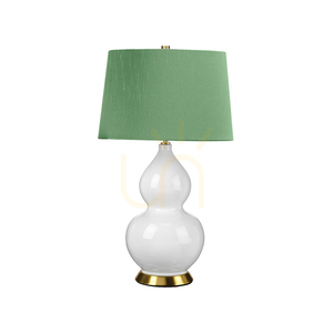 Isla bordslampa med grön skärm - 1 ljuskälla - Vit / åldrad mässing Elstead small 0