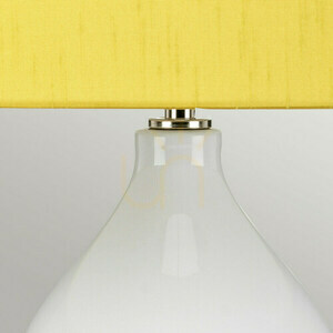 Bordslampa Isla - vit keramik, gul skärm, polerad nickel Elstead small 2