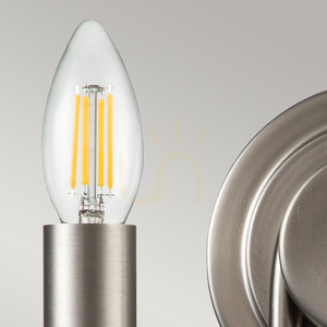 Capitol Hill vägglampa - 2 ljuskällor - Borstad nickel Elstead small 1