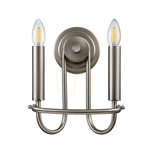 Capitol Hill vägglampa - 2 ljuskällor - Borstad nickel Elstead small 0