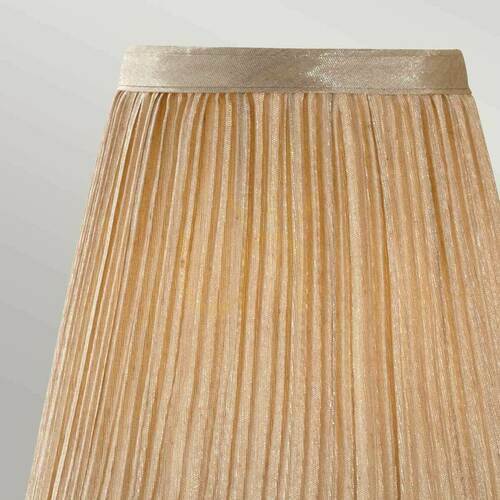 Kontrollera Elstead LS166 clip-on lampskärm guld chiffong plisserad