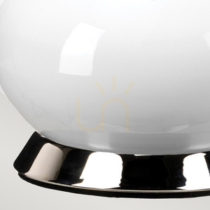 Milo bordslampa - 1 ljuskälla - Vit / Polerad Nickel Elstead small 3