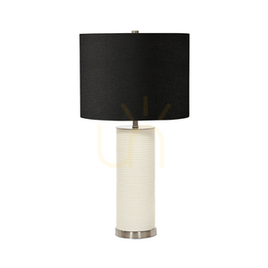 Elstead Ripple vit bordslampa med svart lampskärm E27 small 0