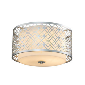 Taklampa Elstead ZIGGY ZIGGY-F-M-LS 2xE27 stål och glas, lackerat silver, Ø 40,6 cm small 0