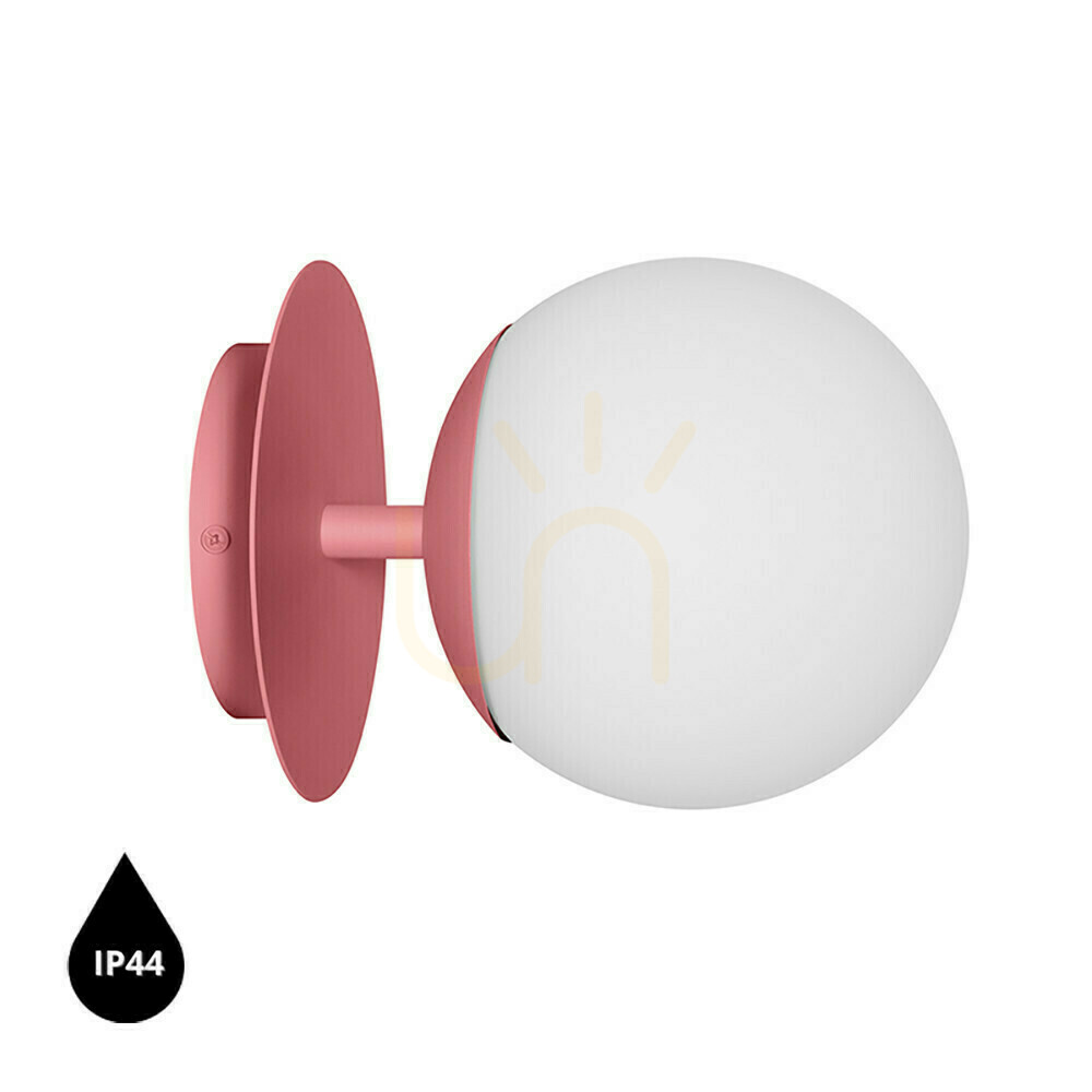 PLAAT C rosa vägglampa / vägglampa med ökad IP44-vattentäthet.