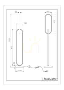 RAVON Golvlampa F241145502 Guld 2xLED. 1 RAVON Golvlampa F241145502 Guld 2xLED. small 1