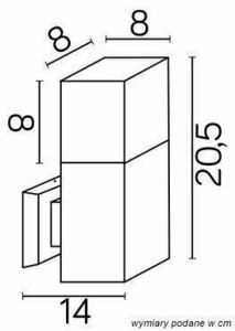 Vägglampa utomhus SU-MA Cube silver aluminium 20W CB-K AL small 3