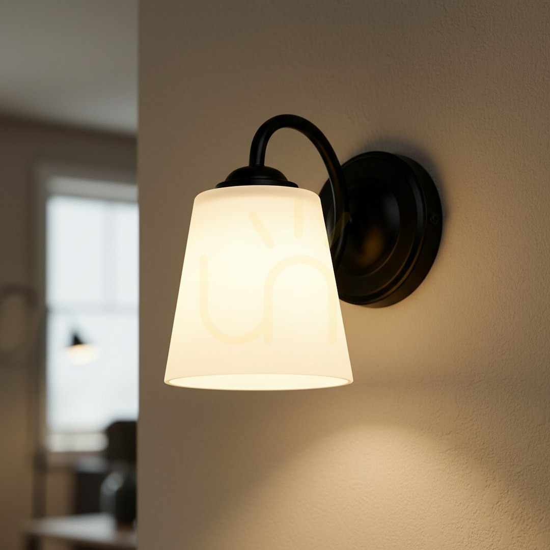 Pafos Svart Vägglampa 1x E27