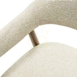 Set om 2 LARIS stoppade stolar Beige Boucle med ben i italiensk valnöt small 2