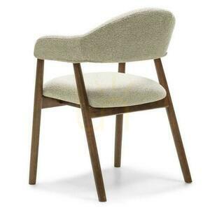 Set om 2 LARIS stoppade stolar Beige Boucle med ben i italiensk valnöt small 5