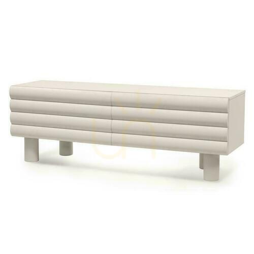 Kontrollera LUEL Beige TV-konsolskåp med spår