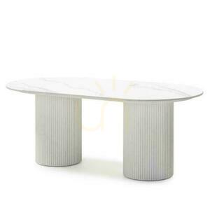 Soffbord 120 cm MARBELLA Lamellas, sintrad skiva med vit marmoreffekt small 6