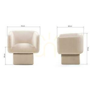 MAREL Snurrfåtölj ljusbeige med sammet small 3