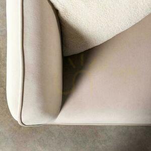 MAREL Snurrfåtölj ljusbeige med sammet small 6
