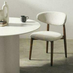 Set om 2 stolar MIRALI Beige med bruna ben small 1
