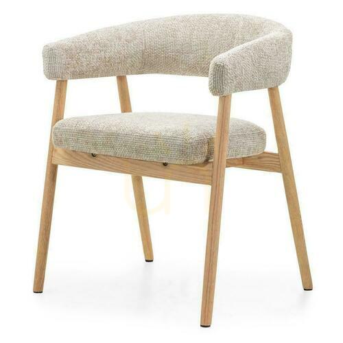 Kontrollera Set om 2 MUE stoppade stolar Beige med ekben