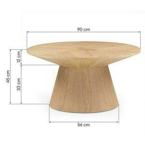 Soffbord 90 cm ORB Naturlig ekfanér small 4