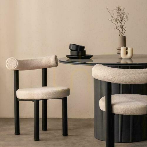 Kontrollera Nova Nook PERER stolar, 2-pack, beige bouclé och svarta ben