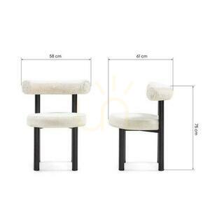 Set om 2 PERER Ecru-stolar med svarta ben small 6