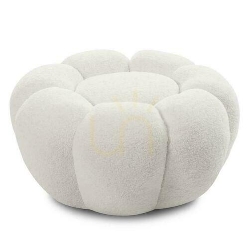 Kontrollera PERLE Vit Boucle sittpuff