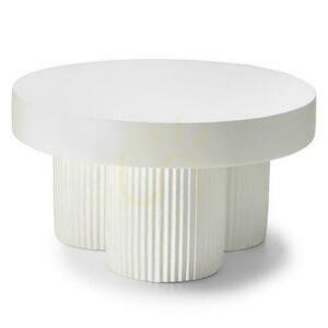 Soffbord 70 cm RIGATO Vit med räfflor small 0