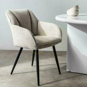 Set om 2 RUSSO Cappucino-stolar med svarta ben small 1