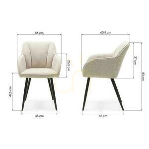 Set om 2 RUSSO Cappucino-stolar med svarta ben small 7