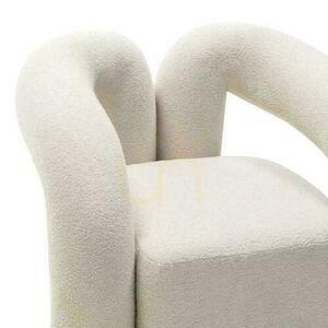 SELLEL stoppad fåtölj ljusbeige boucle small 2