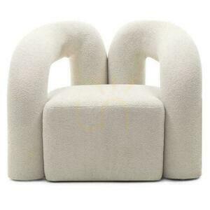 SELLEL stoppad fåtölj ljusbeige boucle small 0