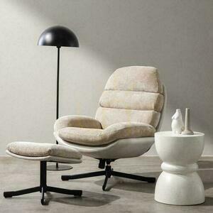 Nova Nook UNO snurrfåtölj NN-UNO-UPH-ARM-BEI-158, beige, med fotstöd small 1