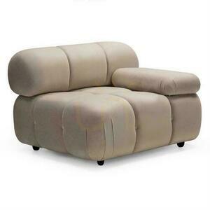 Soffa/soffgrupp höger URBANIQUE ljusbeige i sammet small 4