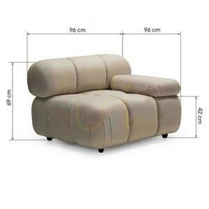 Soffa/soffgrupp höger URBANIQUE ljusbeige i sammet small 5