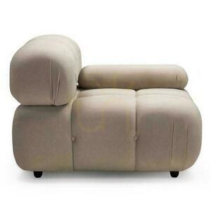 Soffa/soffgrupp höger URBANIQUE ljusbeige i sammet small 6